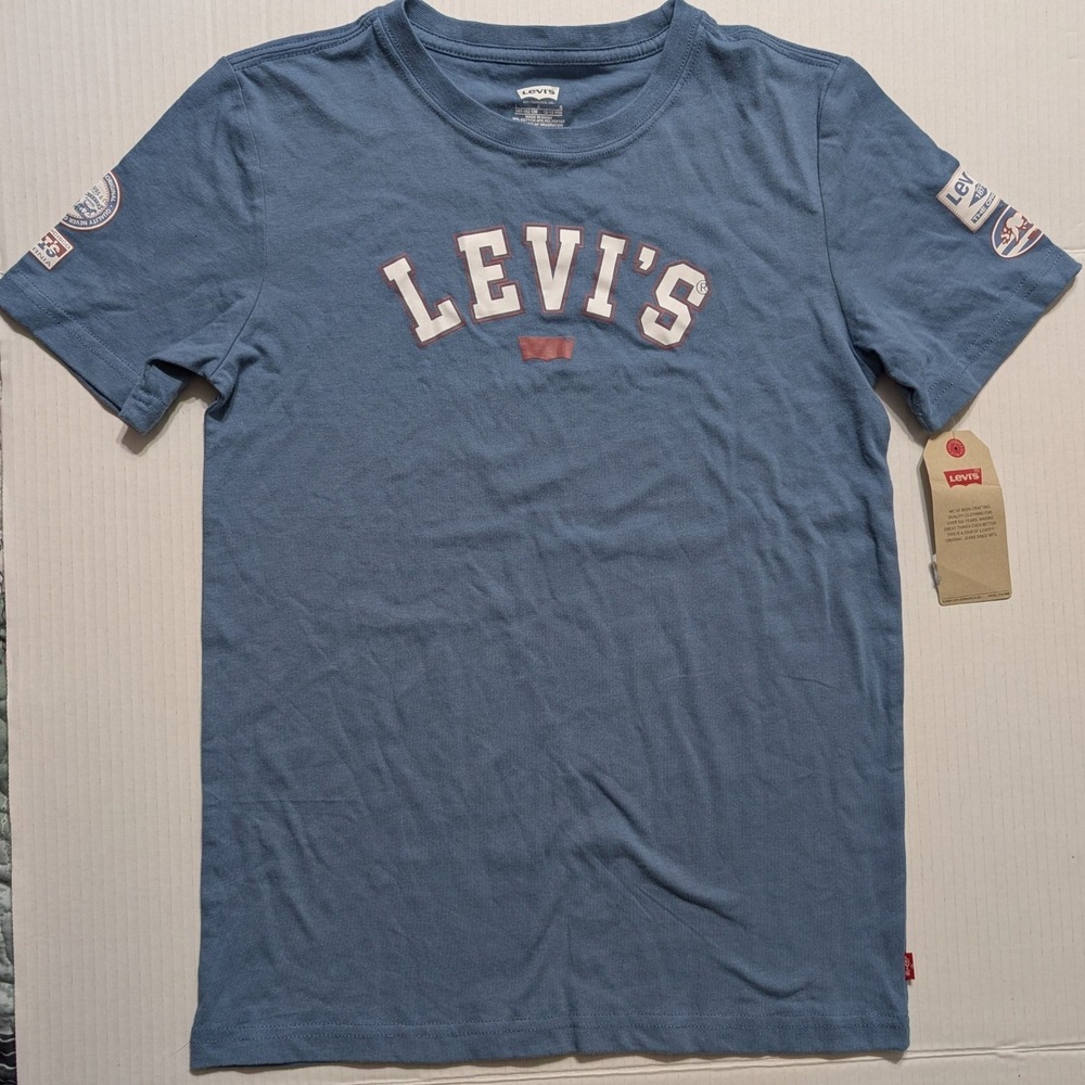Levi's Blue Graphic T-Shirt Kids Boys Sz L San Francisco 147 163cm 12 13 Years